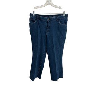 Denim & Co. Stretch Capri Jeans Blue Plus Size 18WP Cropped Elastic Waist